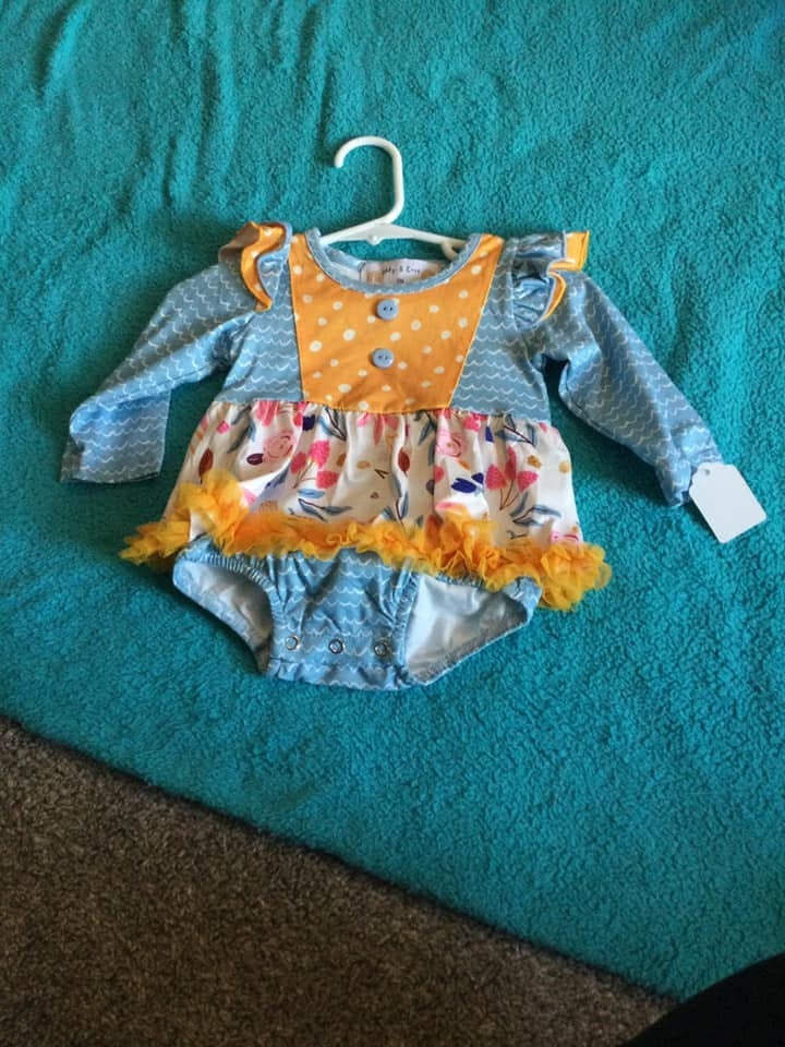 Blue and orange dress bubble
