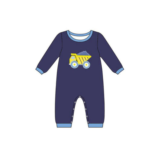 Navy Dump Truck Romper