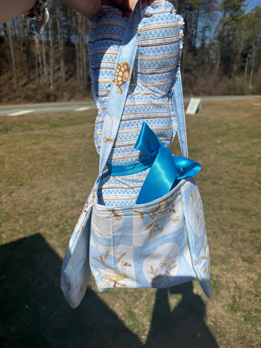 Blue animal bunny basket set