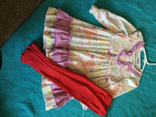 Purple and red dress set