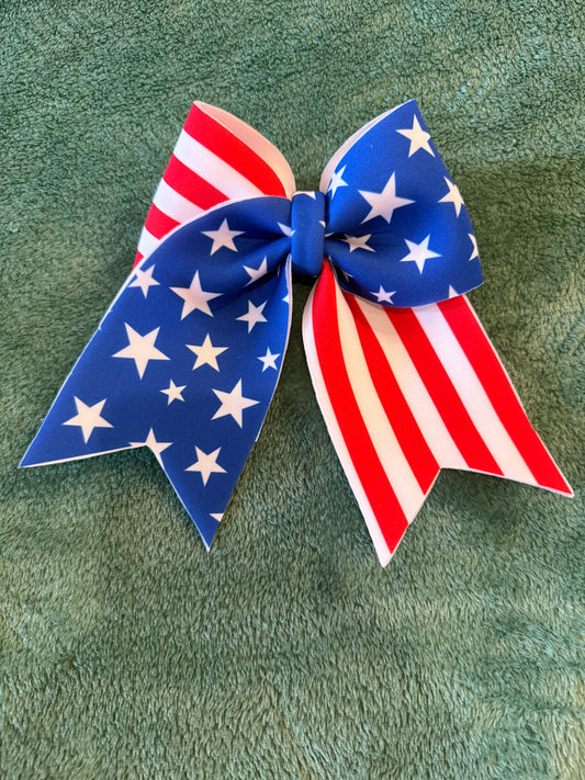 American flag cheer bow