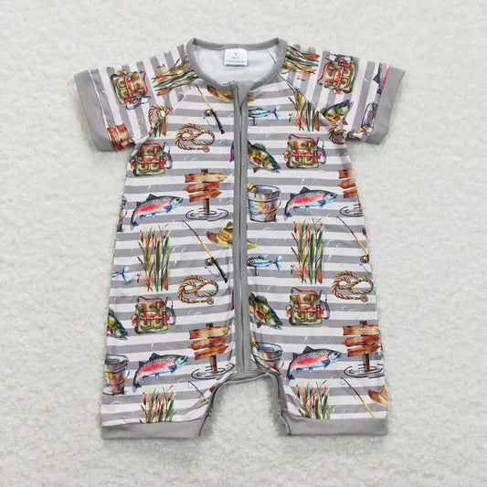 Striped fishing romper